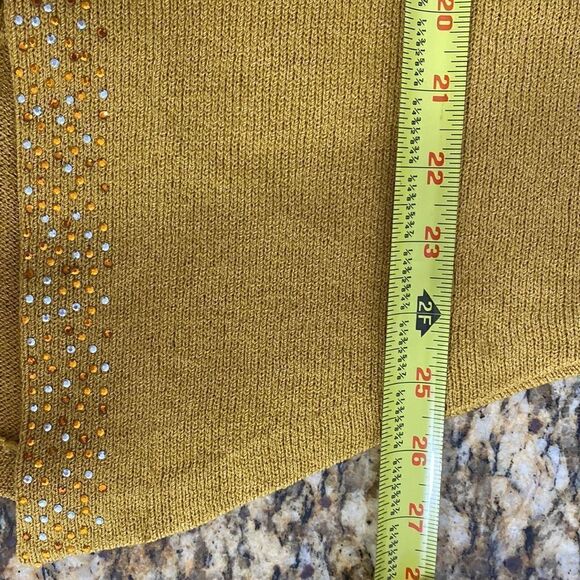 ❤️Last Chance Midnight Velvet Mustard color wool blend cardigan sweater size 16W - Picture 11 of 11